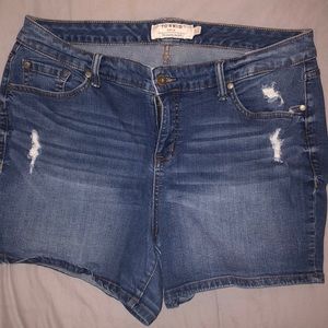 TORRID denim ripped jean shorts